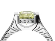 Emerald Cut Engagement Ring Setting for a Fancy Yellow Lab-Grown Diamond | Sterling Silver - Design NV-24586