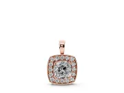 Cushion Cut Lab-Grown Diamond Halo Pendant Necklace | Plain Bail | Rose Gold