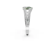 Pear-Shaped Split Shank Pavé Engagement Ring Setting for a Fancy Green Lab-Grown Diamond | Platinum