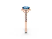 Radiant Cut Floral Pavé Engagement Ring Setting for a Fancy Blue Lab-Grown Diamond | Rose Gold