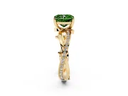 Radiant Cut Twisted Engagement Ring Setting for a Fancy Green Lab-Grown Diamond | Yellow Gold - Design NV-24635