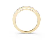 Baguette Diamond Continuous Channel Eternity Band Set in Yellow gold with Polished Walls