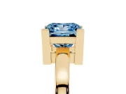 Princess Cut Solitaire Engagement Ring Setting for a Fancy Blue Lab-Grown Diamond | Flat Tab Prongs | Yellow Gold