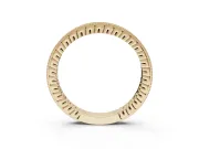 Round Lab-Grown Diamond Milgrain Channel Set Wedding Band | Fluted Gallery | Yellow Gold