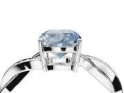 Cushion Cut Twisted Pavé Solitaire Engagement Ring Setting for a Fancy Blue Lab-Grown Diamond | Sterling Silver