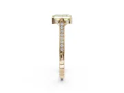 Princess Cut Vintage Cathedral Engagement Ring Setting for a Fancy Yellow Lab-Grown Diamond | Carved Band | Yellow Gold