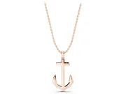 Polished Anchor Pendant Necklace | Pointed Flukes | Rose Gold