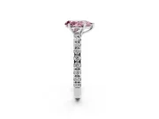 Pear-Shaped Pave Engagement Ring Setting for a Fancy Pink Lab-Grown Diamond | Shared Prong Band | Sterling Silver