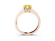 Cushion Cut Pave Solitaire Engagement Ring Setting for a Fancy Yellow Lab-Grown Diamond | Accented Basket | Rose Gold