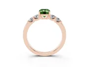 Emerald Cut Five Stone Engagement Ring Setting for a Fancy Green Lab-Grown Diamond | Rose Gold