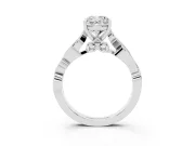 Cushion Cut Vintage Vine Solitaire Engagement Ring Setting | Milgrain Leaves | Platinum