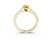 Emerald Cut Pavé Engagement Ring Setting for a Fancy Yellow Lab-Grown Diamond | Yellow Gold - Design NV-24454