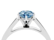 Fancy Blue Pear Cut Diamond Solitaire Engagement Ring Set in Platinum with Prong Setting and Tapered Band