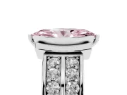 Marquise Half Bezel Engagement Ring Setting for a Fancy Pink Lab-Grown Diamond | Double Row Channel Band | Platinum