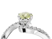 Pear-Shaped Bypass Pavé Engagement Ring Setting for a Fancy Yellow Lab-Grown Diamond | Platinum