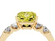 Princess Cut Five Stone Engagement Ring Setting for a Fancy Yellow Lab-Grown Diamond | Yellow Gold