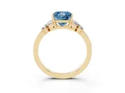 Princess Cut Petal Engagement Ring Setting for a Fancy Blue Lab-Grown Diamond | Yellow Gold