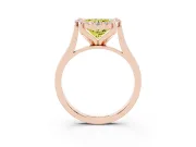 Heart-Shaped Claw Corner Halo Engagement Ring Setting for a Fancy Yellow Lab-Grown Diamond | Slim Plain Band | Rose Gold