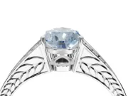 Pear-Shaped Split Shank Pavé Engagement Ring Setting for a Fancy Blue Lab-Grown Diamond | Platinum