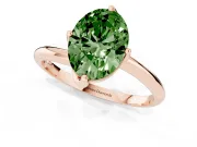 Oval Bypass Solitaire Engagement Ring Setting for a Fancy Green Lab-Grown Diamond | Rose Gold