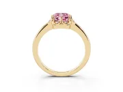 Cushion Cut Petal Halo Engagement Ring Setting for a Fancy Pink Lab-Grown Diamond | Yellow Gold