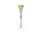 Princess Cut 3-Stone Engagement Ring Setting for a Fancy Yellow Lab-Grown Diamond | White Gold