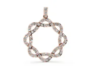 Round Lab-Grown Diamond Pavé Woven Circle Pendant Necklace | Pavé Bail | Rose Gold