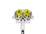 Asscher Cut Petal Halo Engagement Ring Setting for a Fancy Yellow Lab-Grown Diamond | Platinum