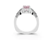 Oval Bypass Engagement Ring Setting for a Fancy Pink Lab-Grown Diamond | Pavé Ribbon | Platinum