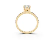 Marquise Channel Set Solitaire Engagement Ring Setting | Rope Collar Head | Yellow Gold