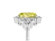 Radiant Cut Cluster Engagement Ring Setting for a Fancy Yellow Lab-Grown Diamond | White Gold