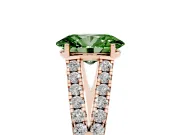 Oval Graduated Split Shank Engagement Ring Setting for a Fancy Green Lab-Grown Diamond | Rose Gold