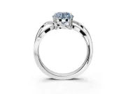 Round Bypass Solitaire Engagement Ring Setting for a Fancy Blue Lab-Grown Diamond | Pavé and Plain Strands | Platinum