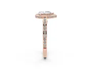 Pear-Shaped Sectioned Halo Engagement Ring Setting | Pavé Gallery and Band | Rose Gold