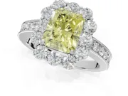 Radiant Cut Halo Engagement Ring Setting for a Fancy Yellow Lab-Grown Diamond | White Gold - Design NV-24711