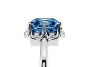 Asscher Cut Petal Halo Engagement Ring Setting for a Fancy Blue Lab-Grown Diamond | Sterling Silver