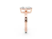 Marquise Cut Diamond Solitaire Ring Set in Rose gold with Prong Head and Smooth Polished Band