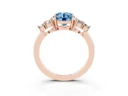 Round Cluster Side Stone Engagement Ring Setting for a Fancy Blue Lab-Grown Diamond | Rose Gold