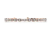 Round and Square Lab-Grown Diamond Bezel Tennis Bracelet | Bezel and Bar Set | Rose Gold
