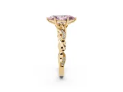 Marquise Vine Engagement Ring Setting for a Fancy Pink Lab-Grown Diamond | Yellow Gold