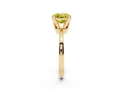 Fancy Yellow Asscher Cut Diamond Solitaire Engagement Ring Set in Yellow gold with Slim Tapered Solitaire Band
