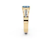 Emerald Cut Channel-Set Engagement Ring Setting for a Fancy Blue Lab-Grown Diamond | Yellow Gold