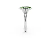 Marquise Floral Engagement Ring Setting for a Fancy Green Lab-Grown Diamond | Petal Frame | Platinum