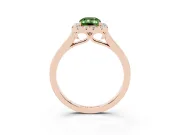 Emerald Cut Halo Engagement Ring Setting for a Fancy Green Lab-Grown Diamond | Flat Tapered Band | Rose Gold