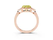 Heart-Shaped Milgrain Frame Engagement Ring Setting for a Fancy Yellow Lab-Grown Diamond | Rose Gold
