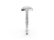 Radiant Cut Sectioned Halo Engagement Ring Setting | Pavé Gallery and Band | White Gold