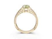 Oval Split Shank Pavé Engagement Ring Setting for a Fancy Yellow Lab-Grown Diamond | Yellow Gold