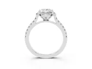 Princess Cut Floral Petal Engagement Ring Setting | Petal Accents | Platinum