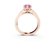 Fancy Pink Cushion Cut Diamond Solitaire Ring Set in Rose gold with Channel-Set Band and Prong Setting