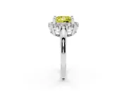 Princess Cut Cluster Halo Engagement Ring Setting for a Fancy Yellow Lab-Grown Diamond | Large Round Accents | Platinum